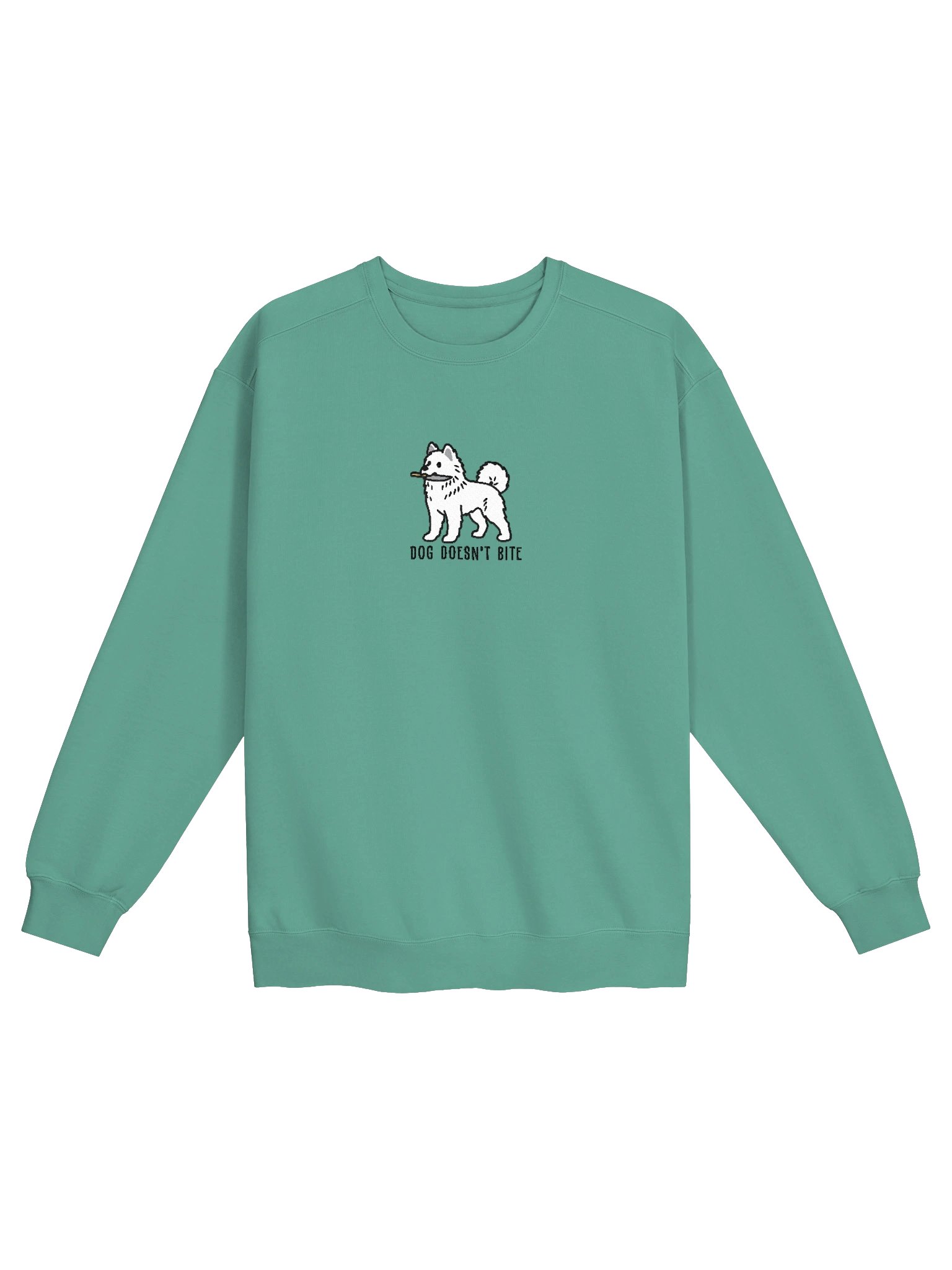Dog Doesn't Bite Funny Chibi-Style Embroidered Premium Sweatshirt for Japanese Akita Inu(White) Owners product image (25)