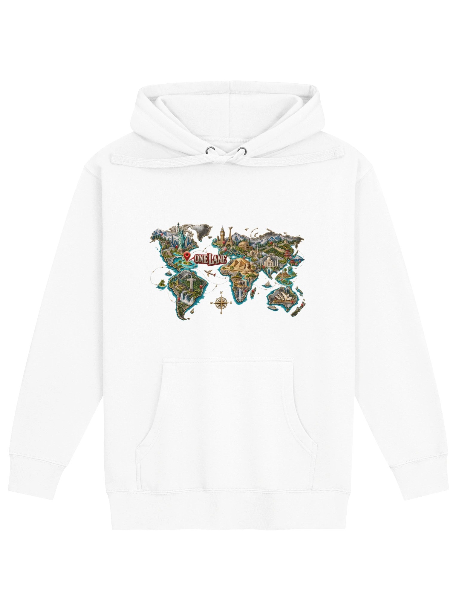 One Lane World Map Hoodie product image (1)