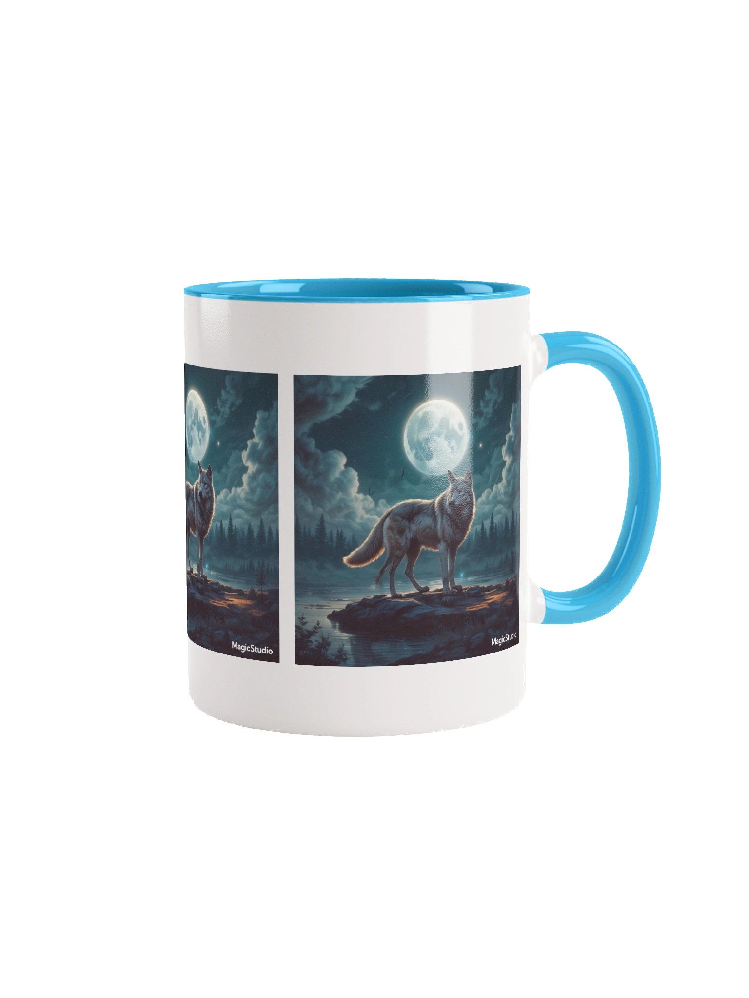 Moonlit Wolf Ceramic Mug product image (2)
