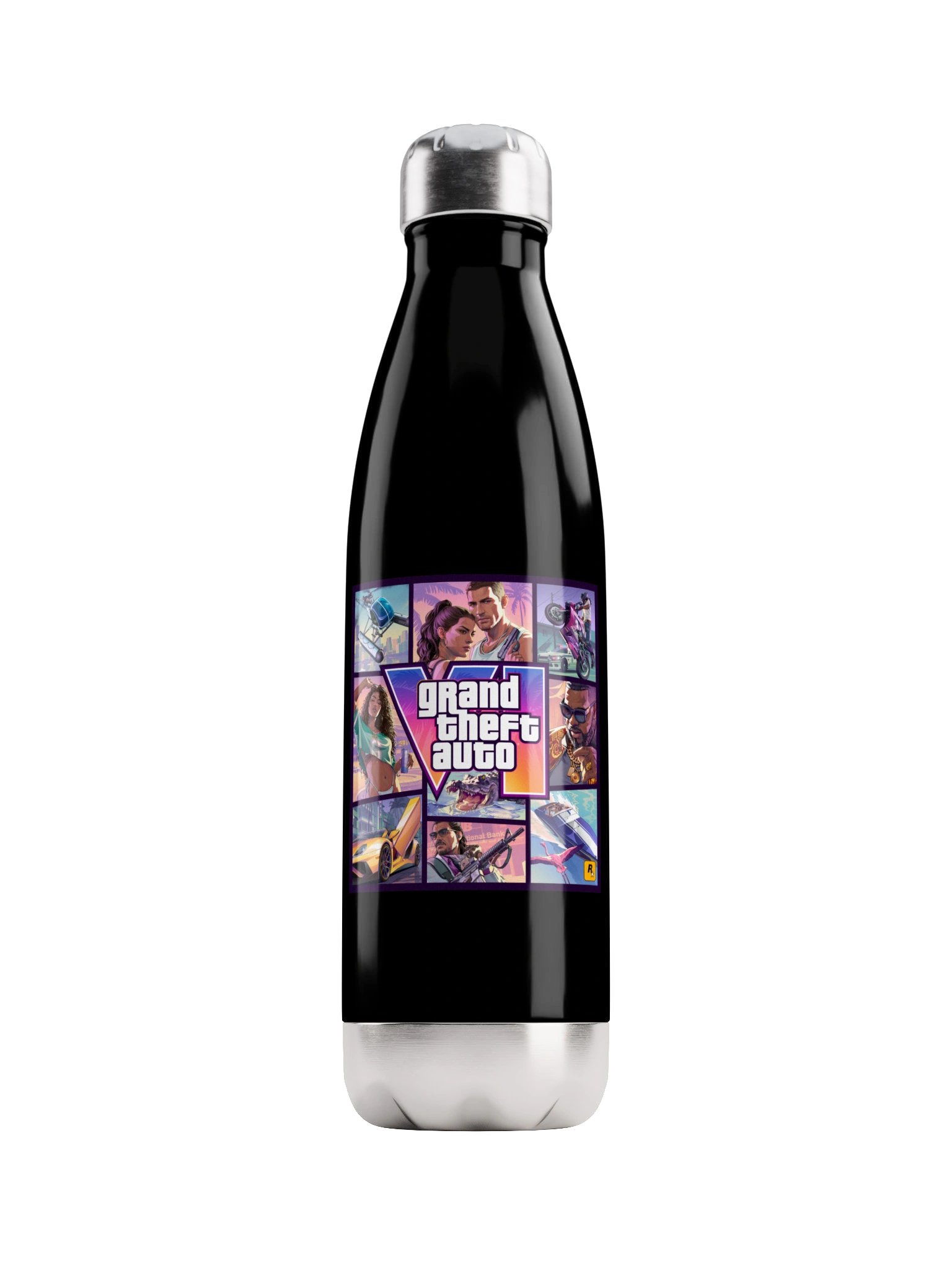 GTA VI Inspired Cover Art Stainless Steel Water Bottle product image (1)