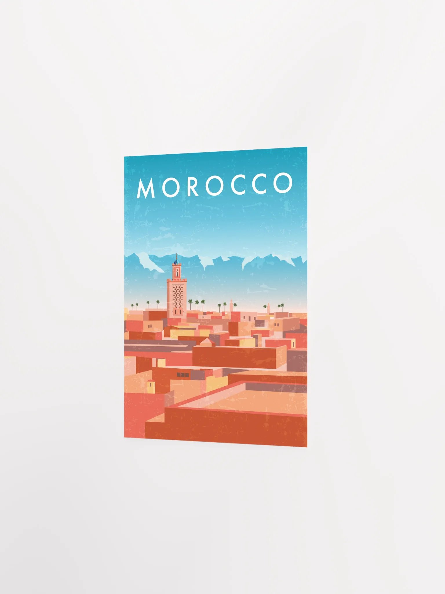 Morocco, Marrakesh — Retro travel minimalist poster, retro travel art, retro travel wall art, vector art product image (7)