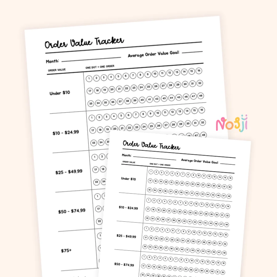 Order Value Tracker Printable Monthly Sales Tracker product image (1)
