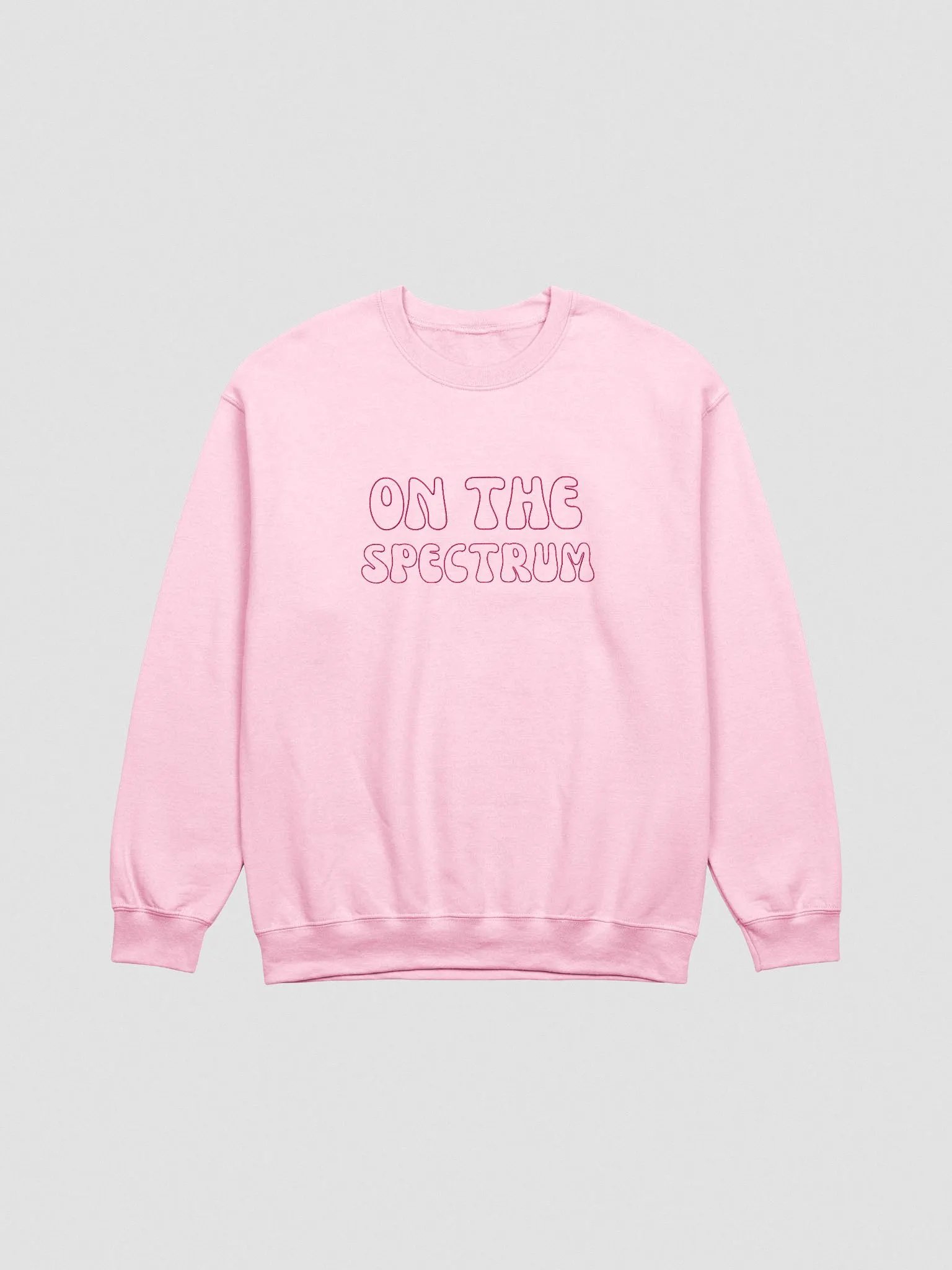 ON THE SPECTRUM OUTLINE (lg. design, pink thread) embroidered crewneck product image (13)