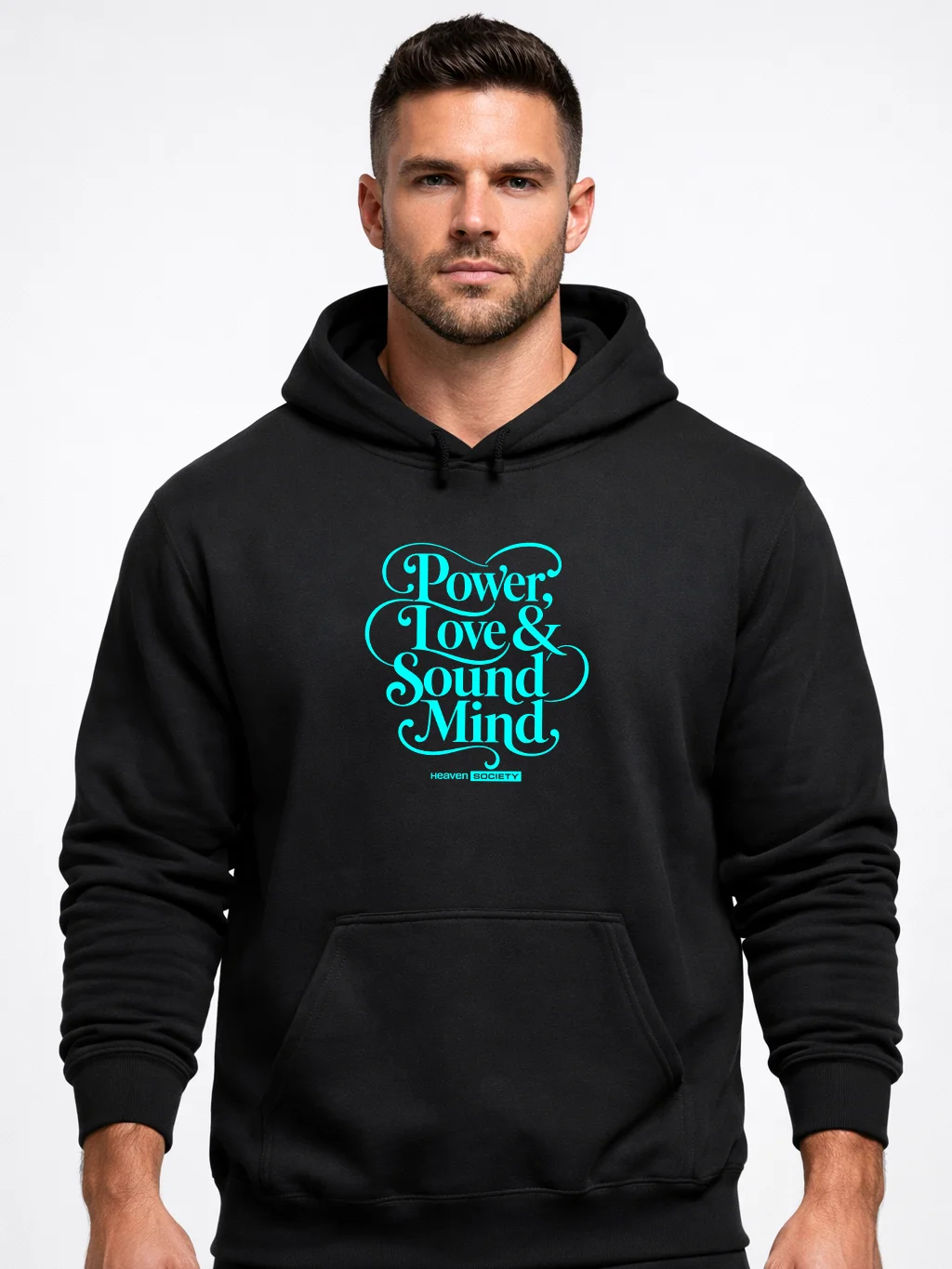 Power, Love & Sound Mind Black Unisex Hoodie product image (3)