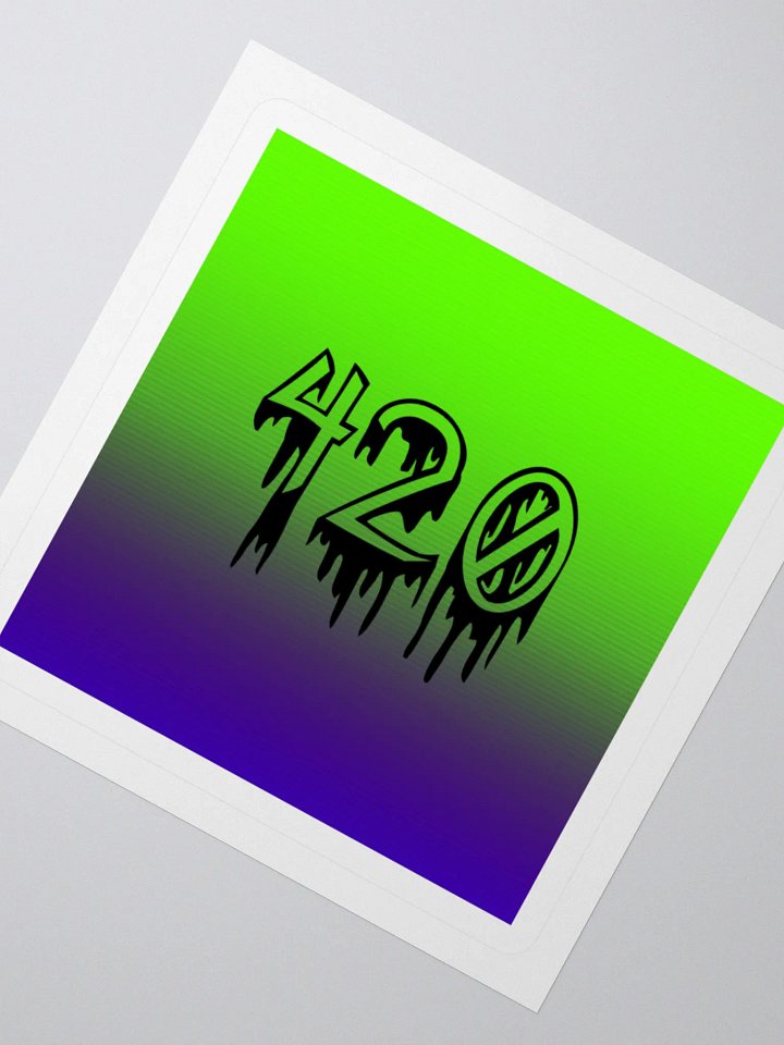 Twisted 420 Green Purple Stoner Sticker, Cannabis Creepy Weed Creation product image (2)