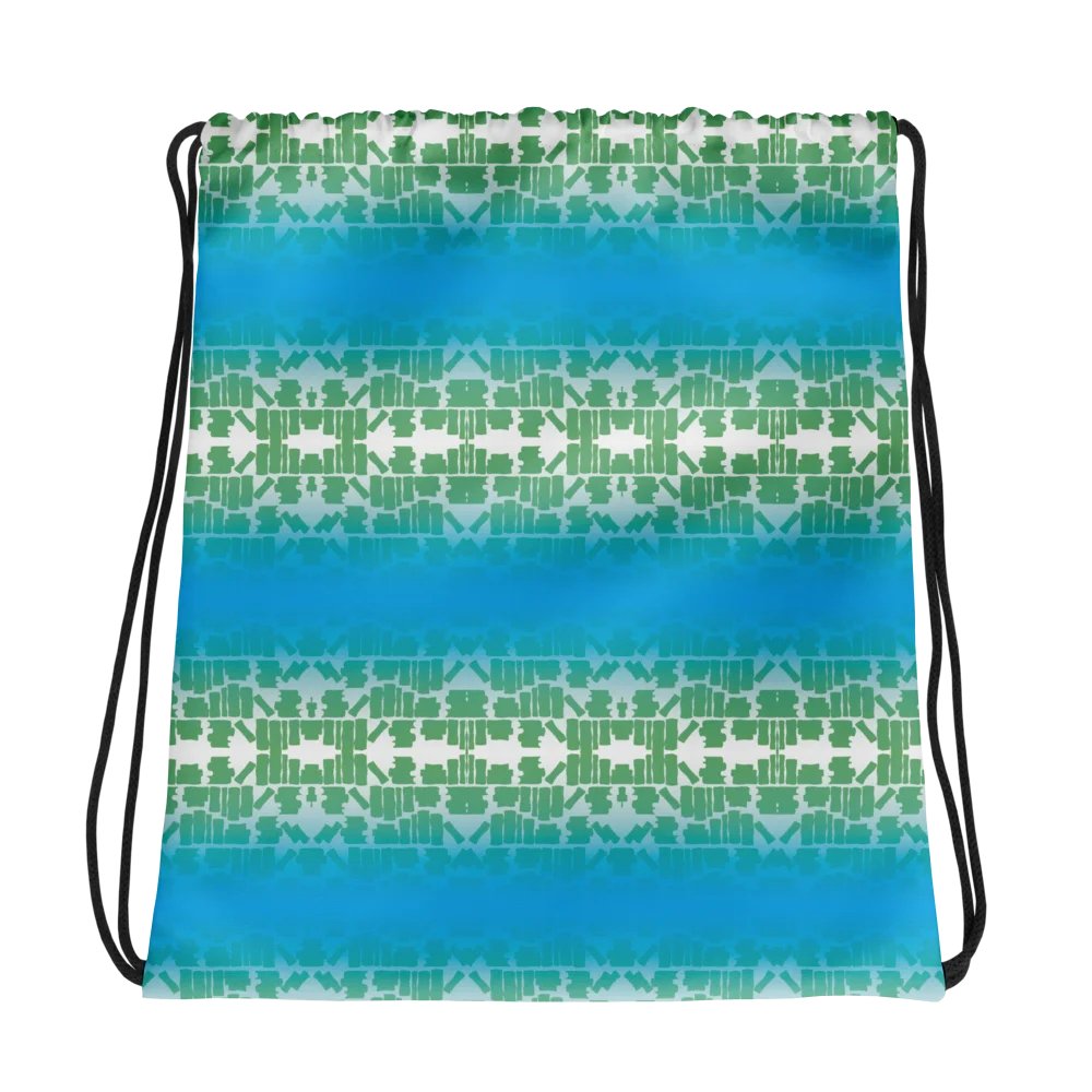 Bookshelf Drawstring Bag (Blue and Green) product image (1)