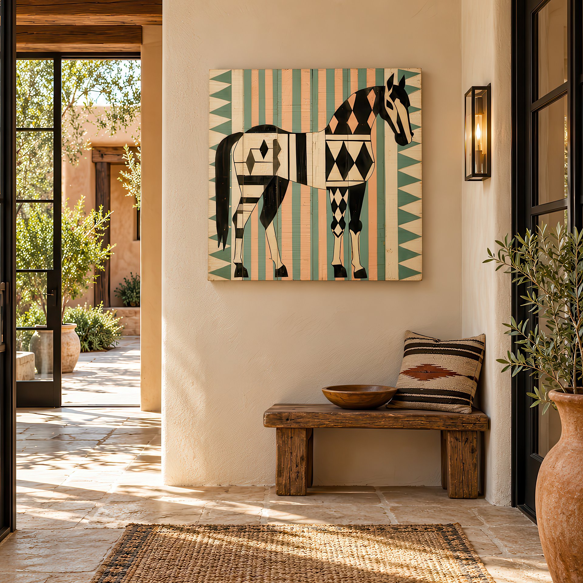 Desert Harlequin | Birch Wood Folk Art | Wall Decor | 24x24″ (60x60 cm) product image (3)