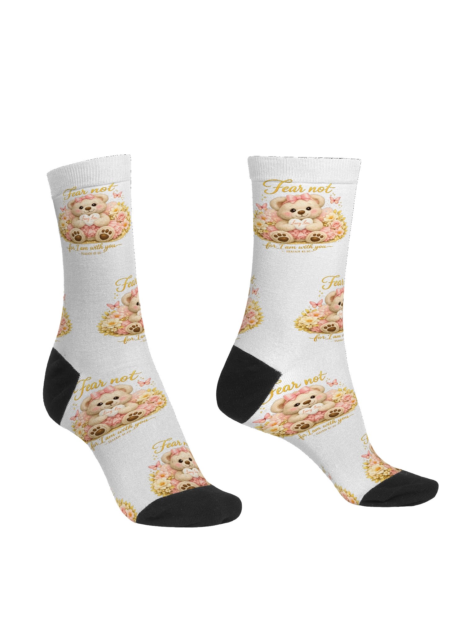 Cozy Faith Teddy Bear Crew Socks product image (3)