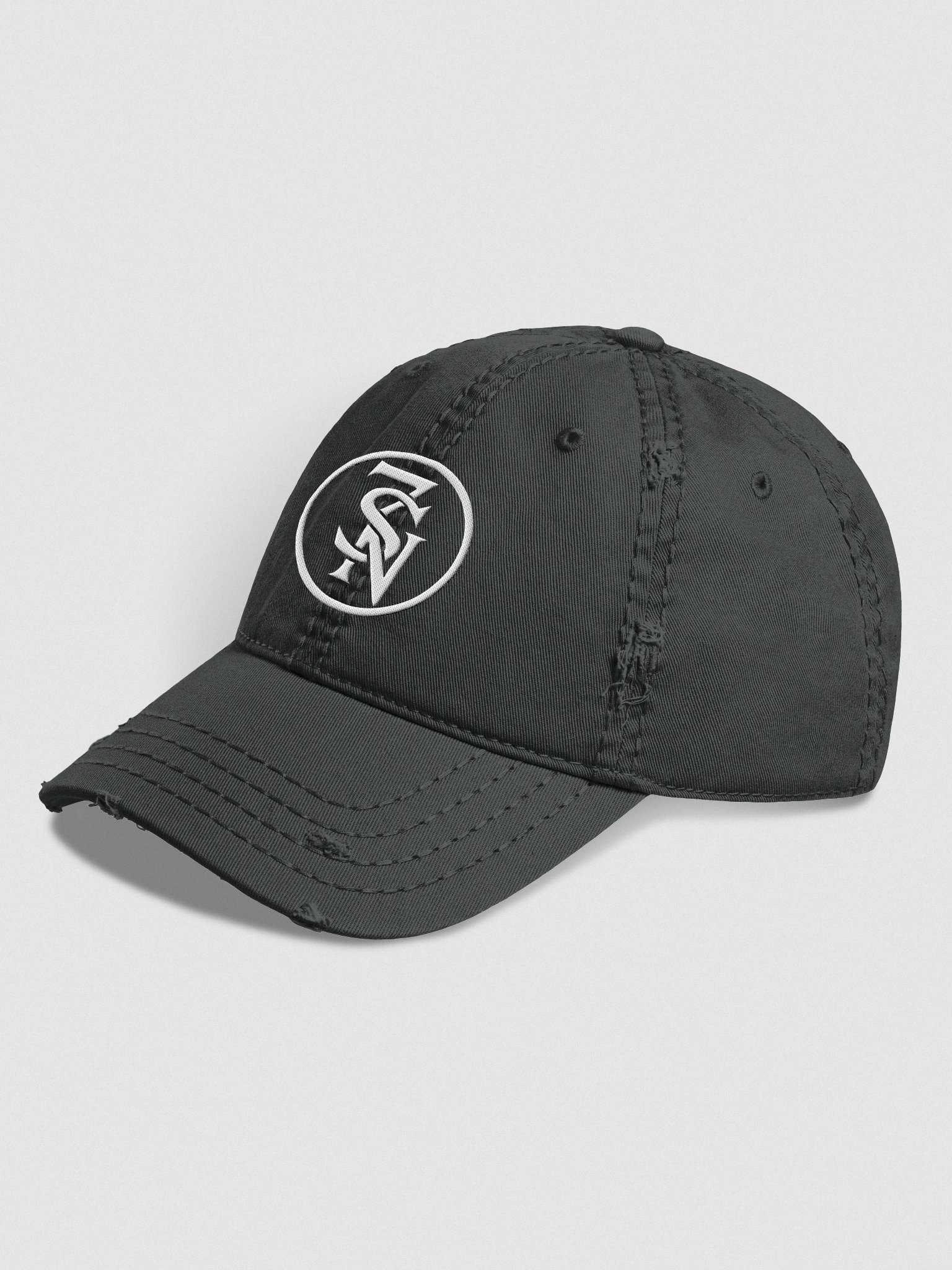 Seven Shades of Nothing White Logo (Embroidered) on Otto Distressed Dad Hat product image (6)