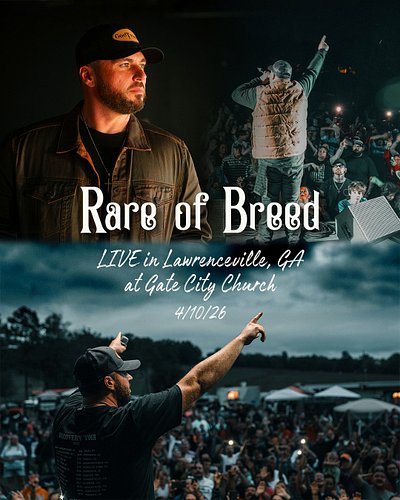 A night of faith, music, and real-life restoration is coming to Lawrenceville. Rare of Breed LIVE arrives Friday, April 10, 2...