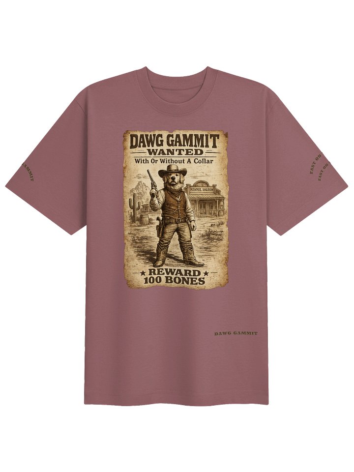 WANTED DAWG GAMMIT™ WANTED Golden Retriever Poster Heavy T-shirt product image (1)