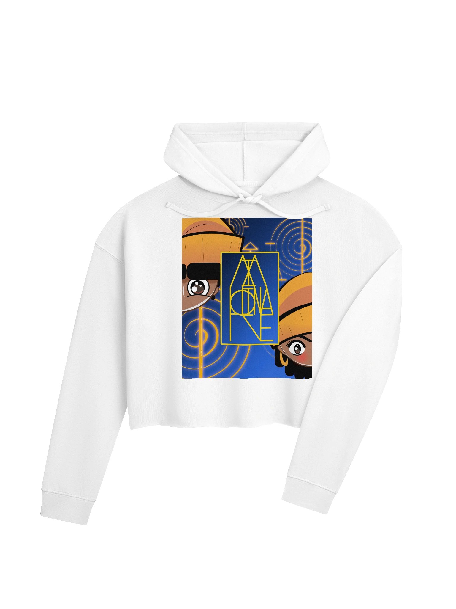 Neon Pixelated Water Element Crop Hoodie product image (8)
