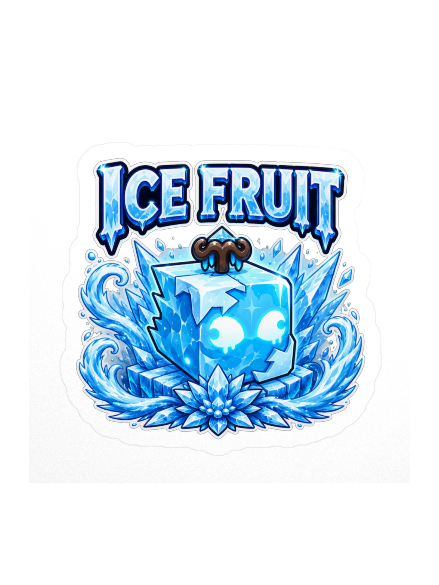 Ice Fruit Sticker 3x3" Blox Fruits Gamer Gift For Kids product image (1)