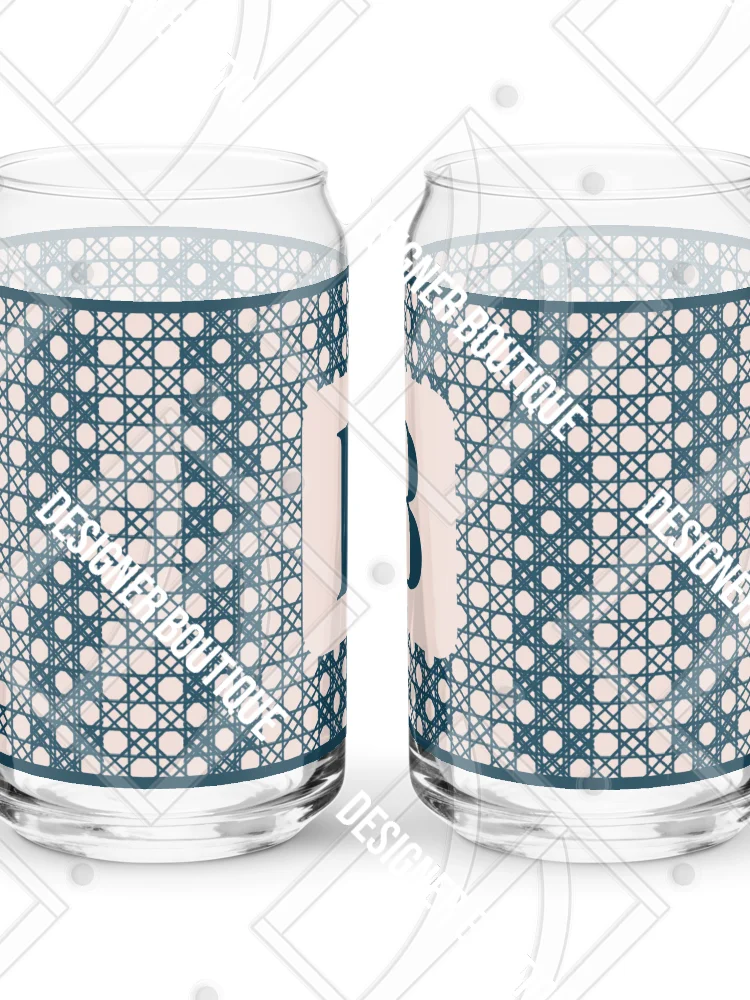 Le Rose Blue Monogram B Can-Shaped Glass product image (7)