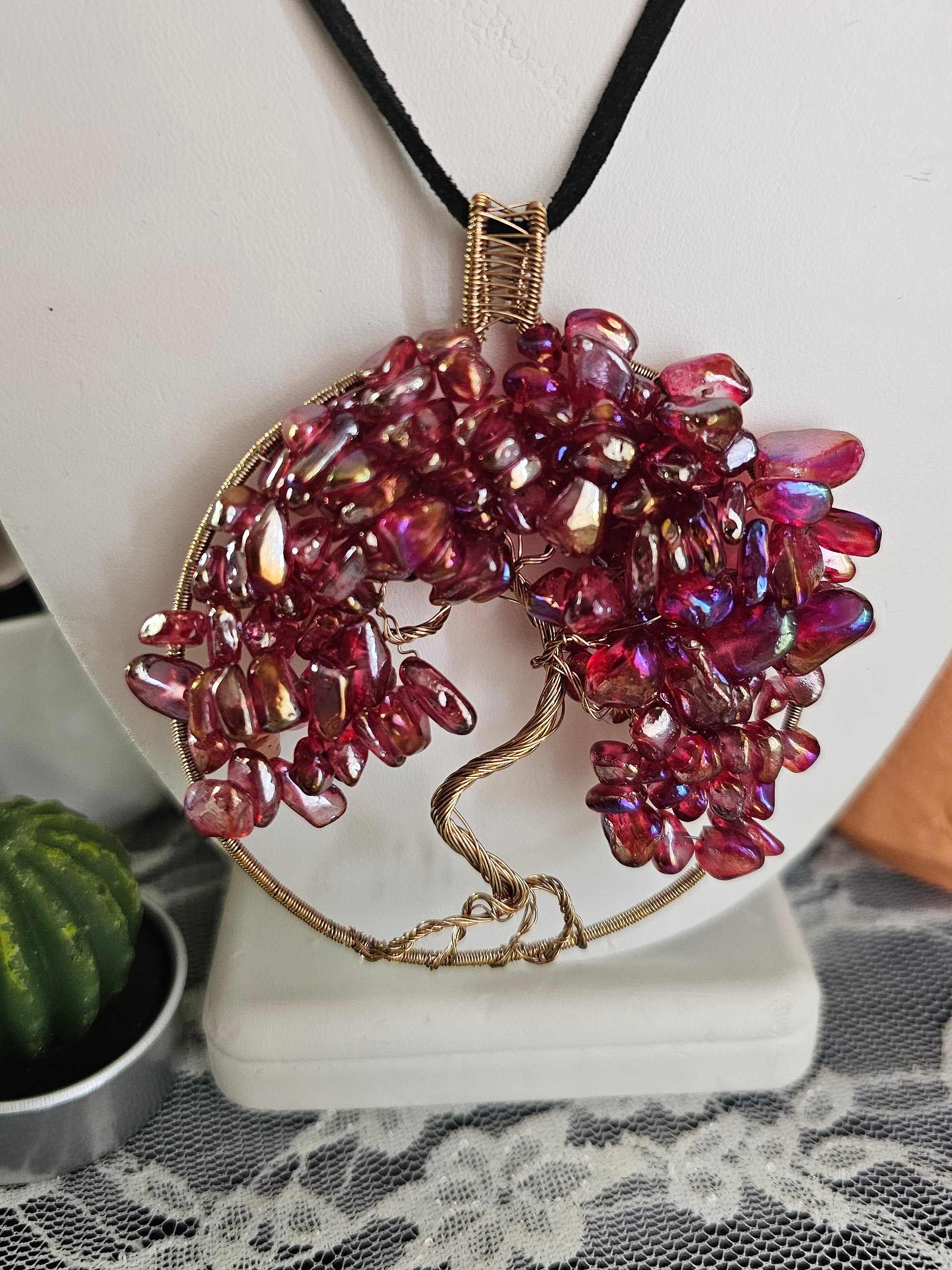 Quartz/Glass Tree of Life Pendants product image (2)