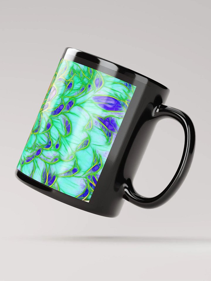 Peacock Chrysanthemum Black Coffee Mug product image (3)