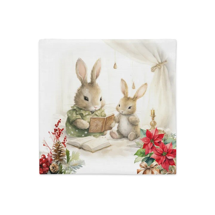 Cozy Holiday Rabbits Premium Pillow Case product image (1)