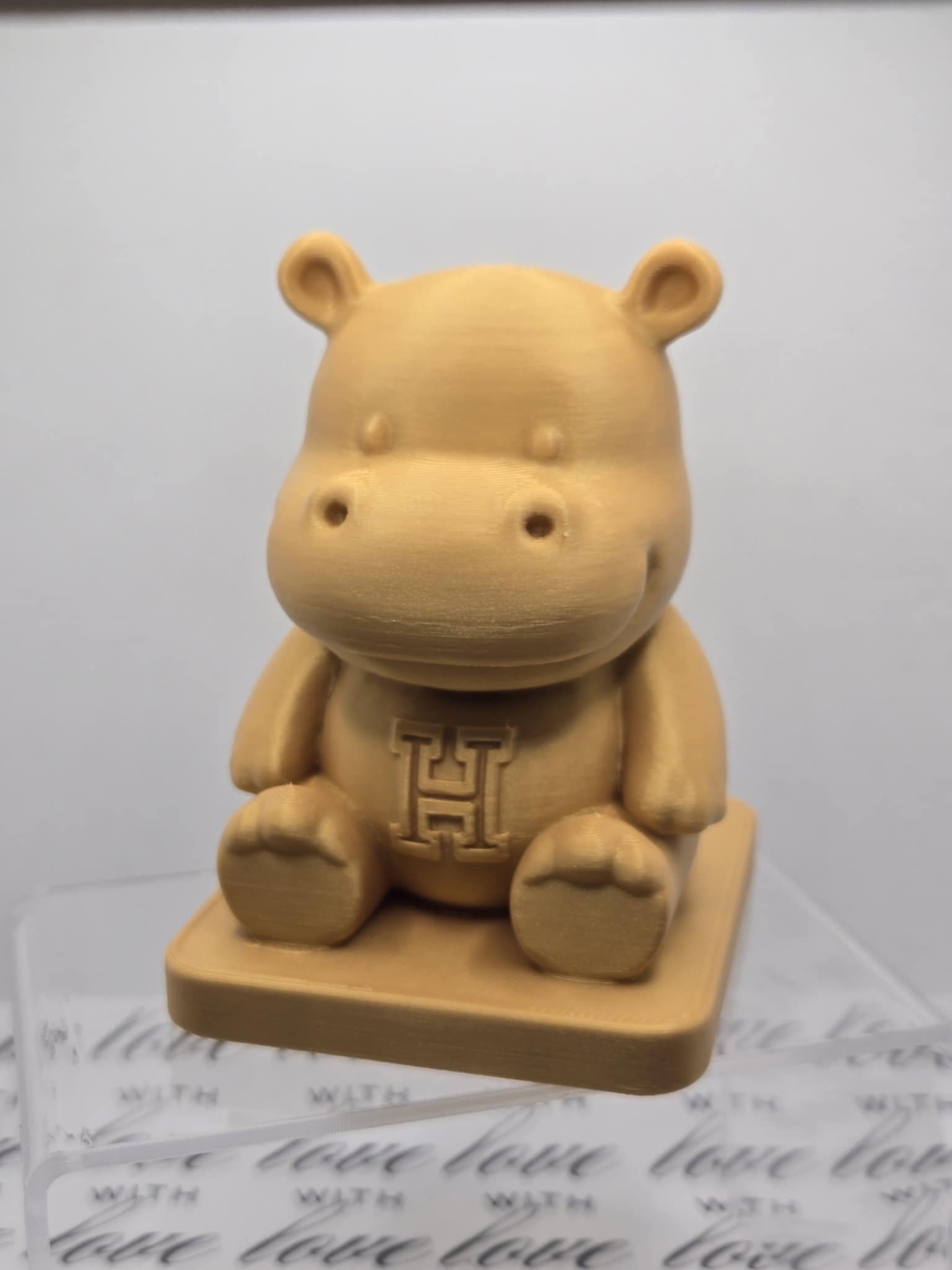 Golden Sitting Hippo — 3D Printed Trophy product image (3)