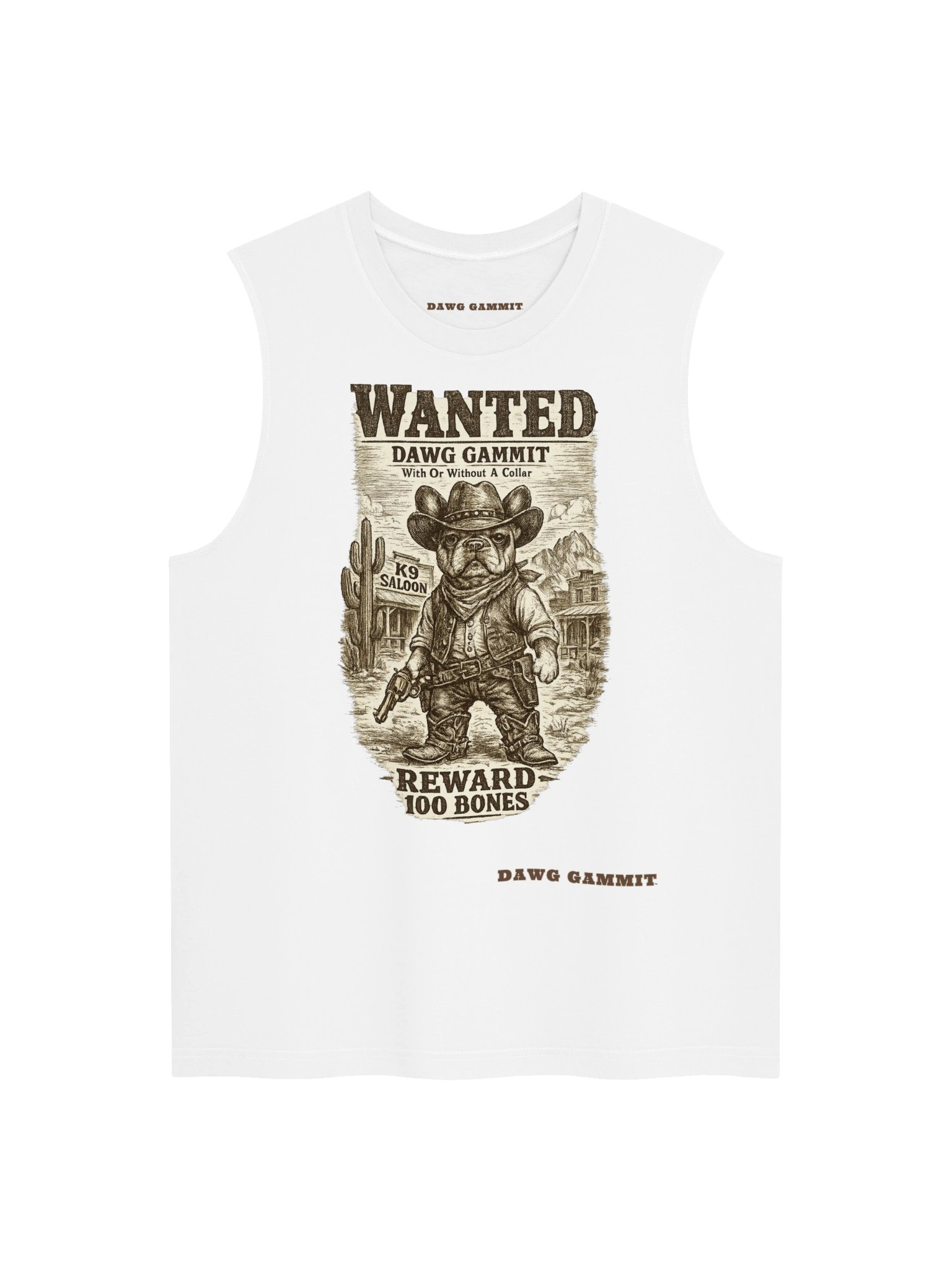 DAWG GAMMIT™ WANTED French Bulldawg Muscle Tank product image (1)