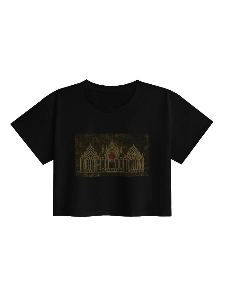 Gothic Cathedral Rose Window Crop Tee (Red) product image (1)