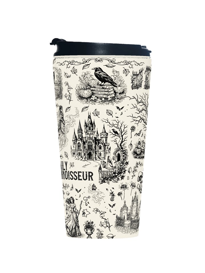 Spooky Toile Stainless Steel Travel Mug - Light product image (1)