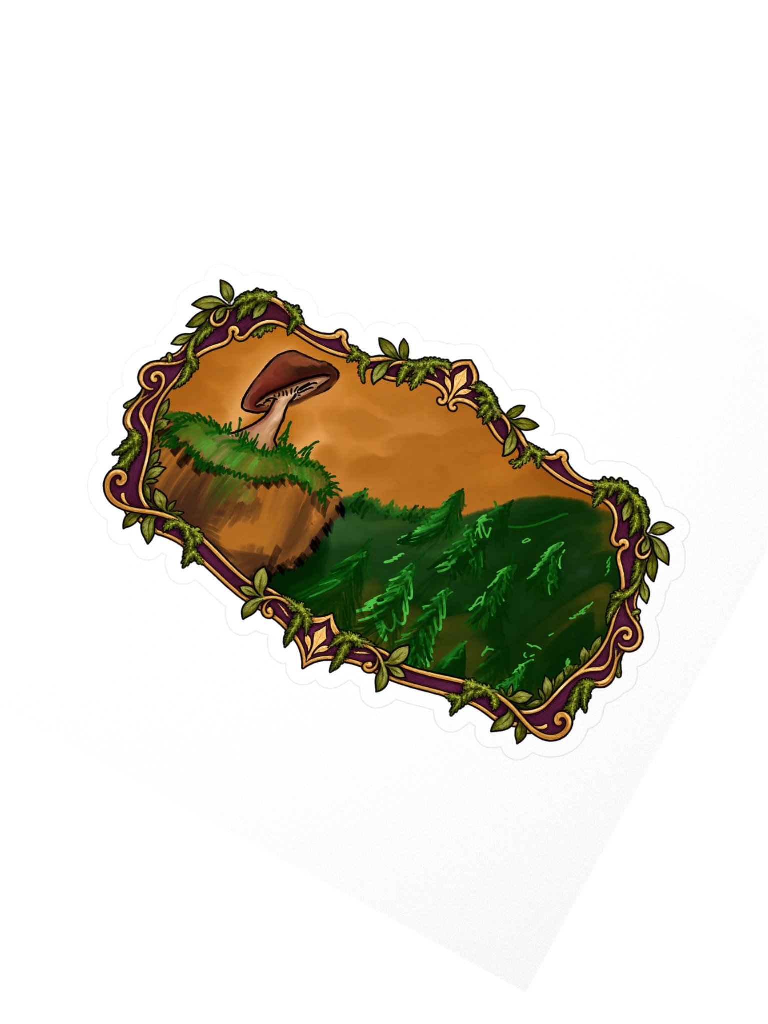 Fantasy Landscape Frame Kiss Cut Sticker product image (2)