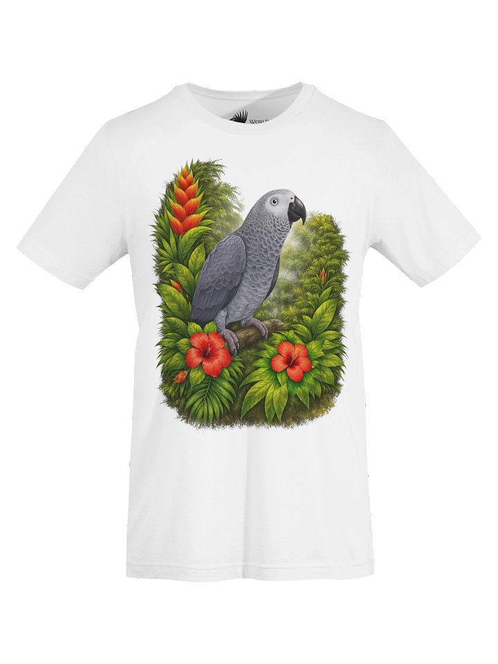 Grey Parrot Tropical Beauty Unisex T-Shirt product image (1)