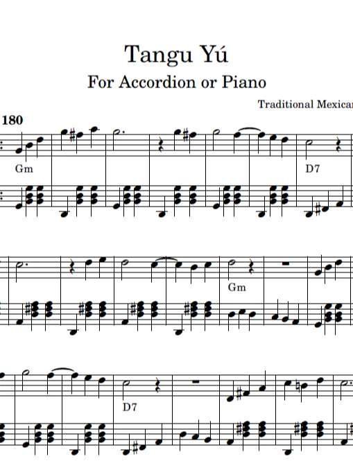 Tangu Yú Lead Sheet product image (1)