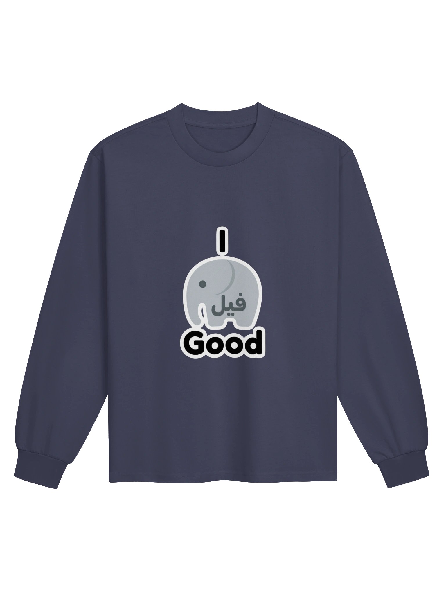 “I Feel Good” Heavyweight Long Sleeve Shirt – فيل Moroccan Wordplay product image (1)