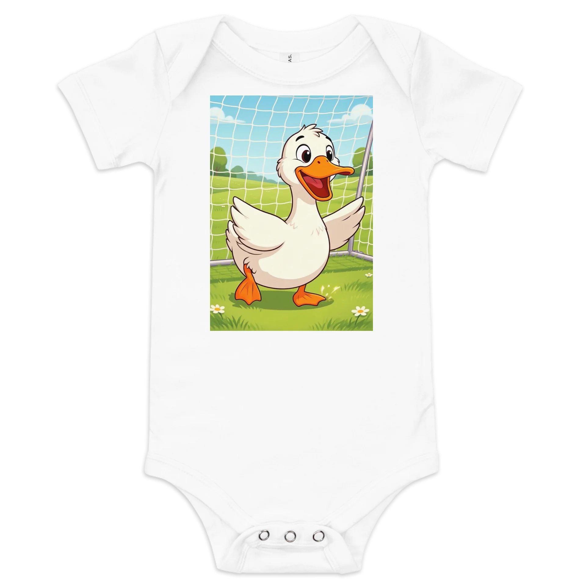 Happy Duck Soccer Baby Onesie product image (1)