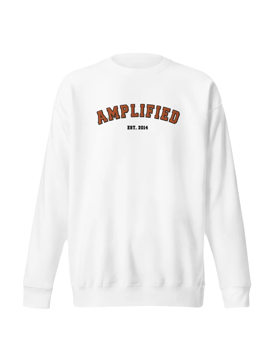 Amp Premium Embroidered Varsity Sweatshirt (White) product image (2)