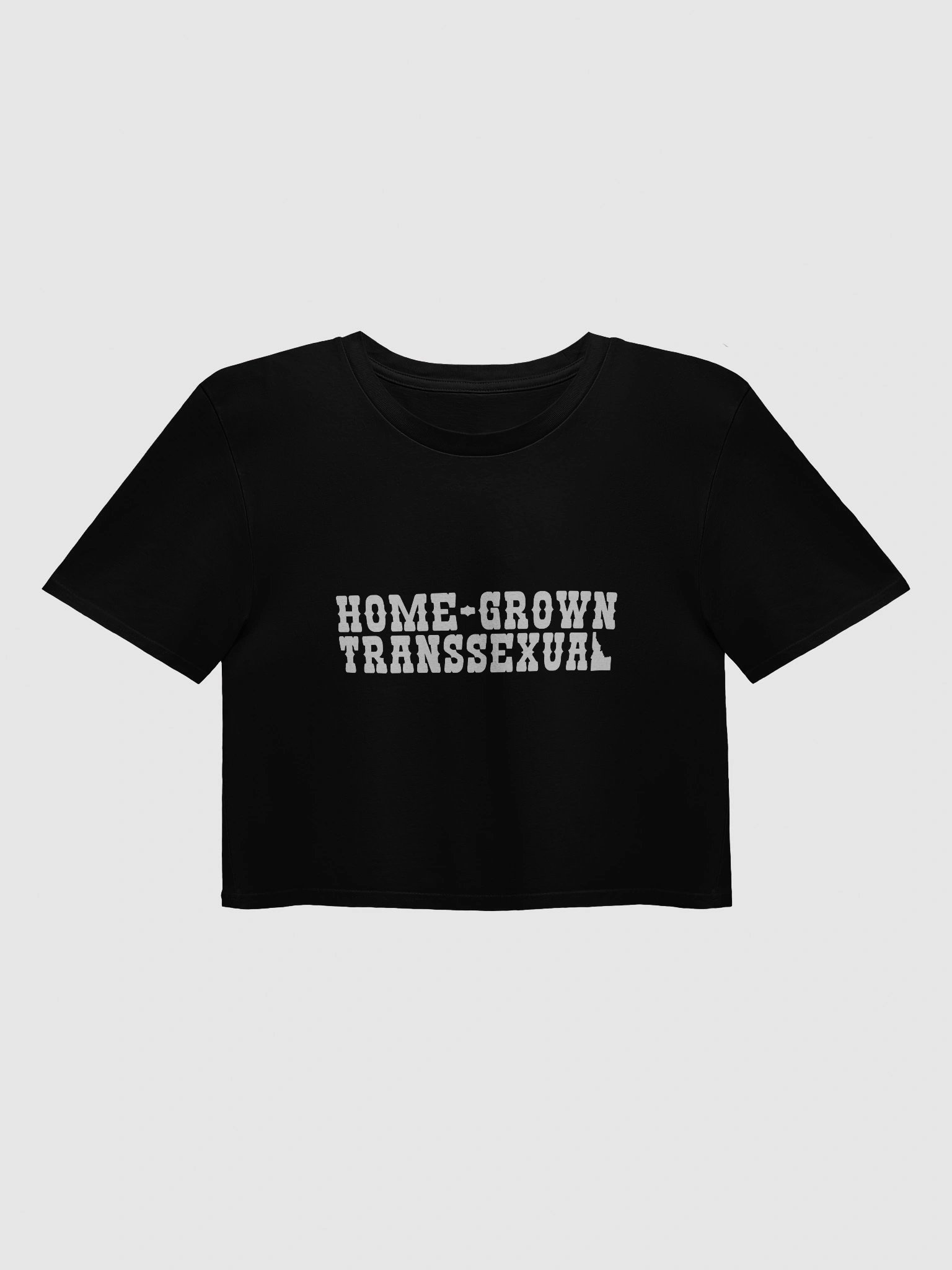 "HOME-GROWN TRANSSEXUAL" dark crop top product image (1)