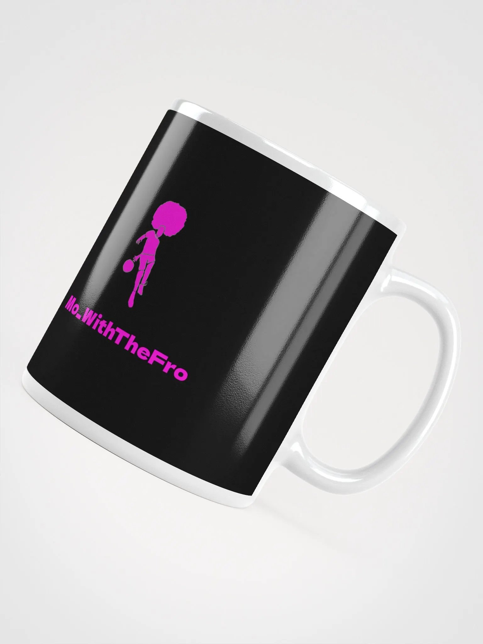 Mo_WithTheFro black Mug pink logo product image (5)