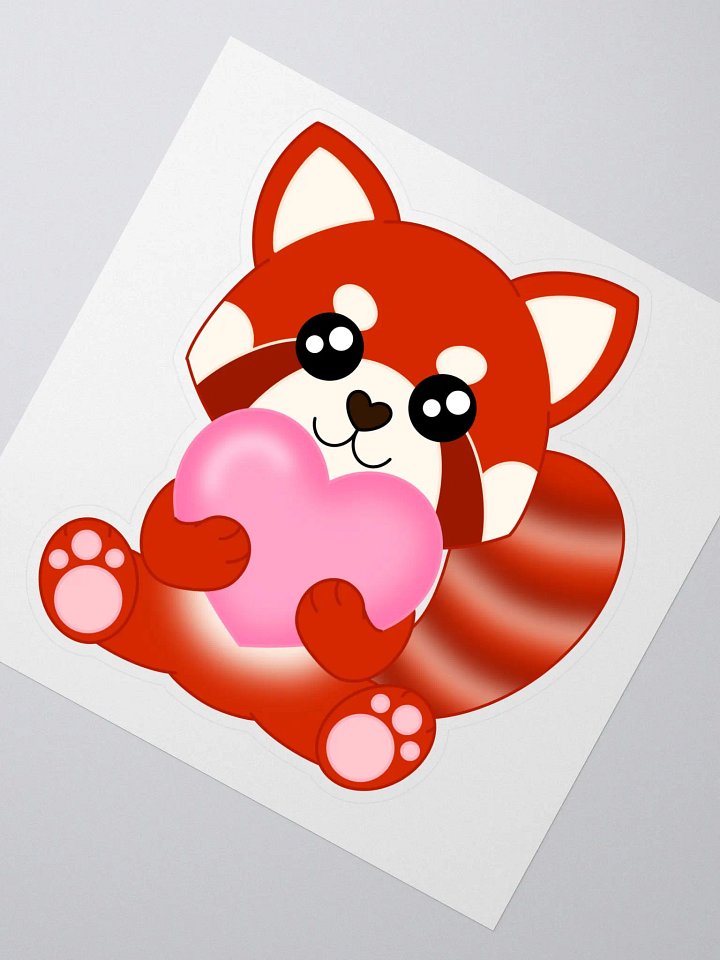 Red Panda Love Sticker product image (2)