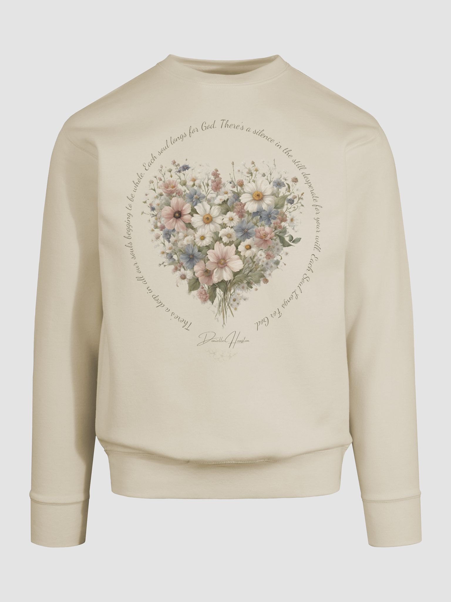 "Each Soul Longs For God" Floral Heart Sweatshirt | Dark Print product image (17)