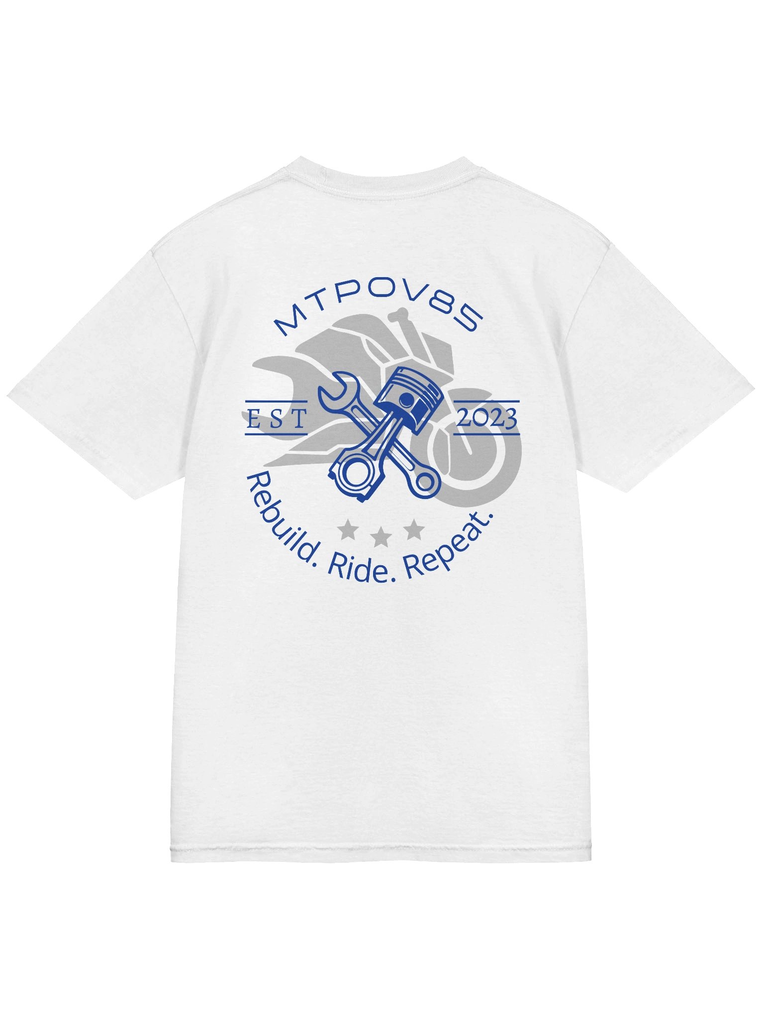 Rebuild. Ride. Repeat. Style 2, White T-Shirt product image (4)