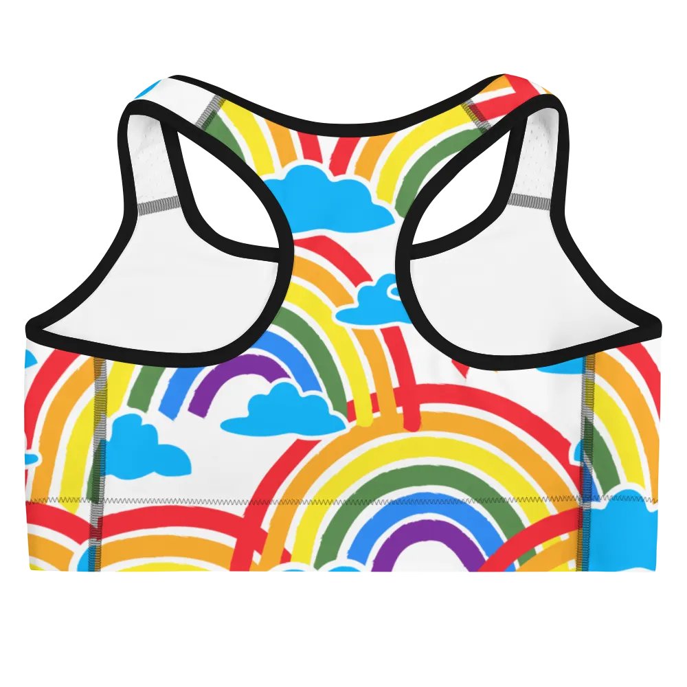 Whimsical Rainbow Clouds Sports Bra product image (4)