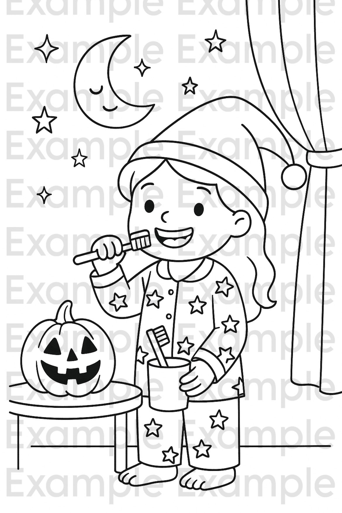 Halloween Bedtime Brush Coloring Pages product image (2)