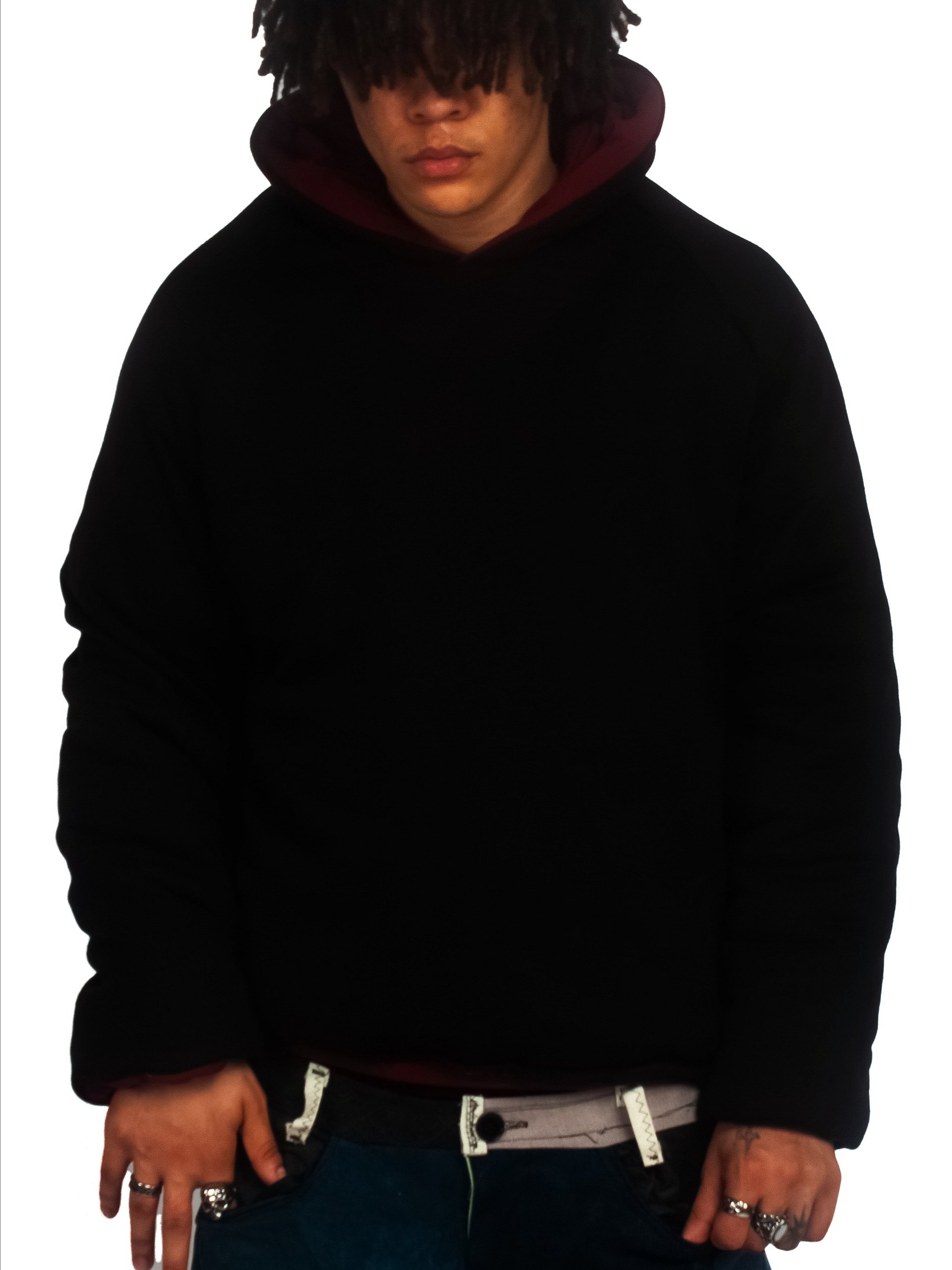 JERSEY LINED PUFFER RAGLAN HOODIE product image (1)