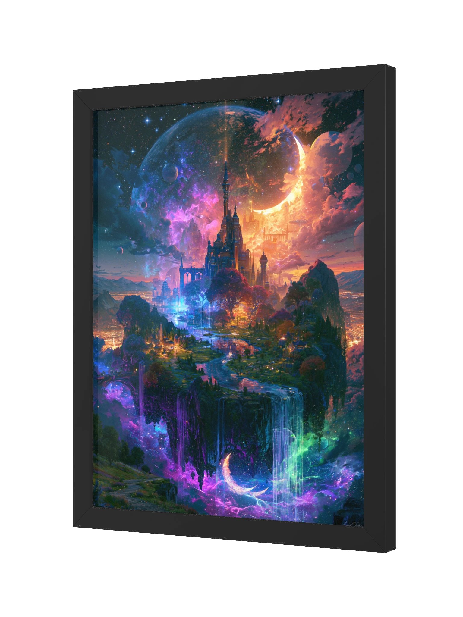 Floating Castle Framed Art Print — Celestial Island Castle product image (6)