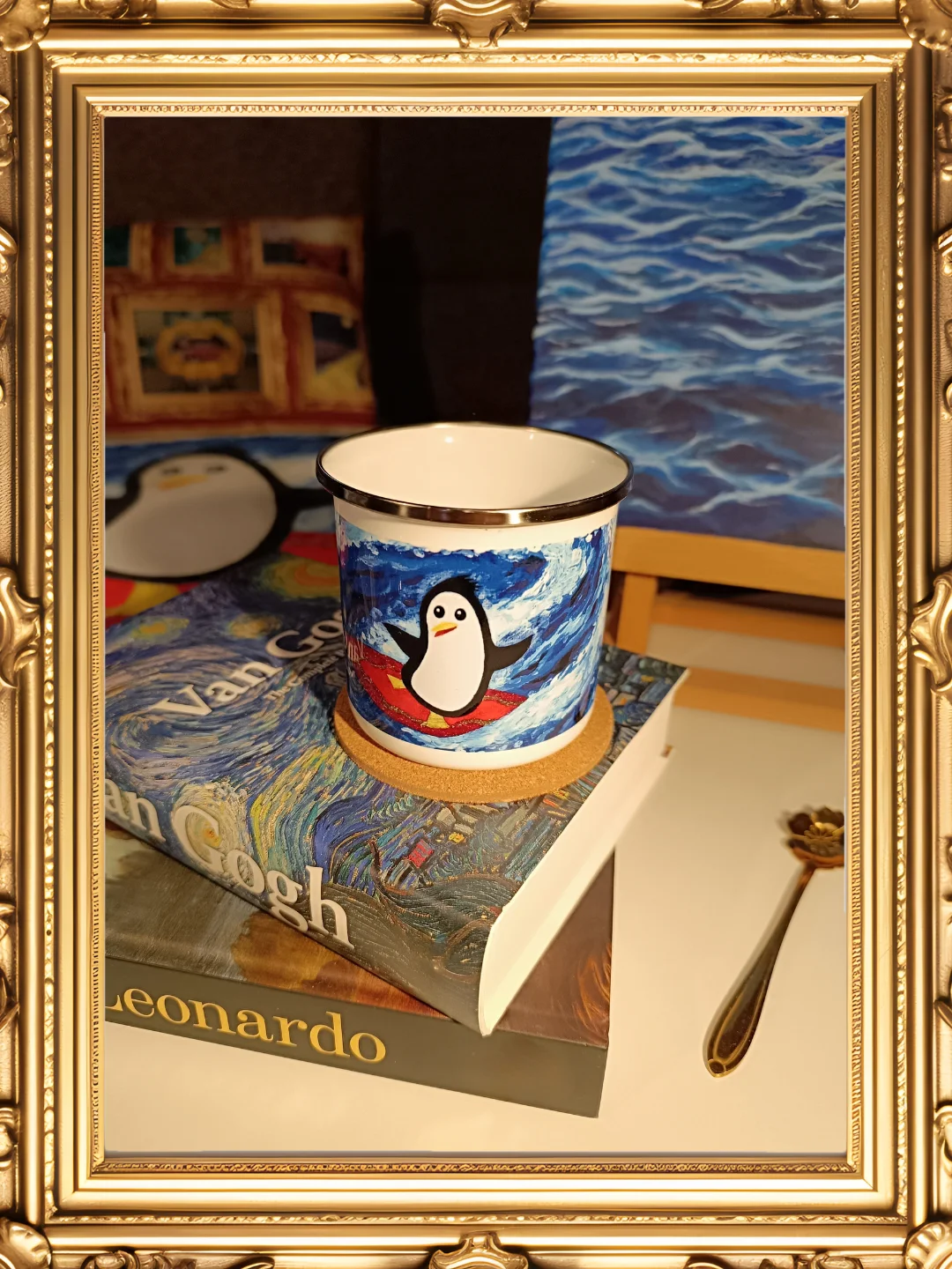 Surfing Penguin Enamel Mug product image (7)