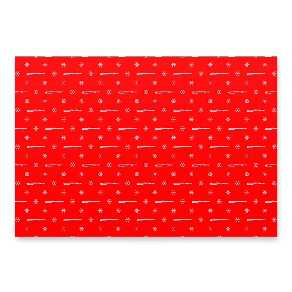 Flutes and Snowflakes - Bass - Red Gift Wrap Paper Sheets product image (4)