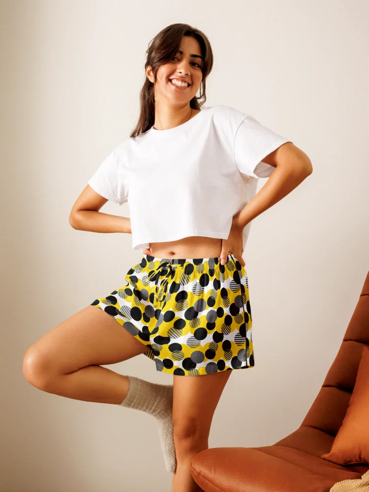 Cozy Chic Modern Geometric Polka Dot All-Over Print Women's Pajama Shorts product image (13)