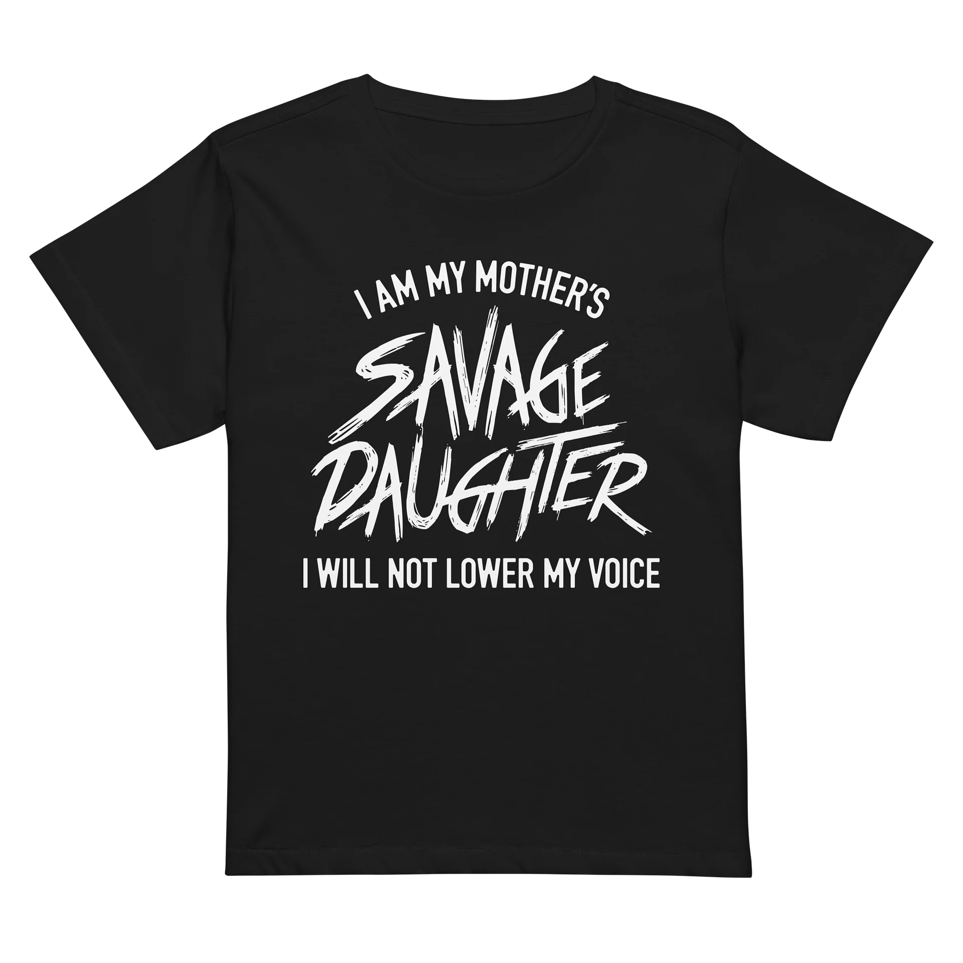 Savage Daughter Women's High-Waisted Tee (white print) product image (1)