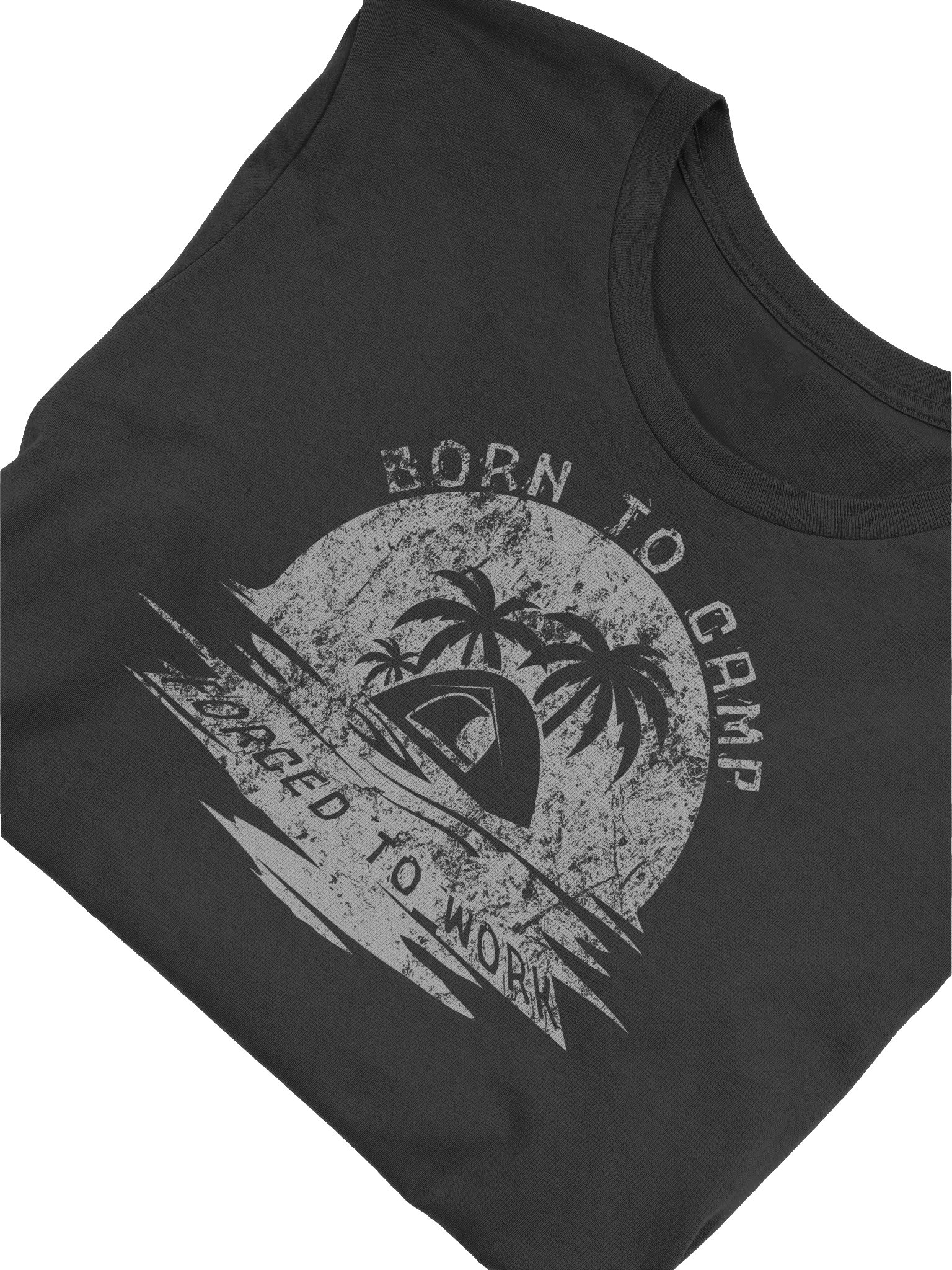Born to Camp Forced to Work T-Shirt | Sunset Palm Tree Tee product image (52)