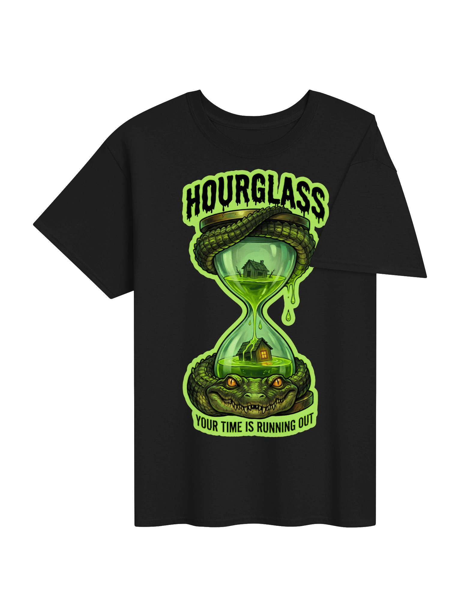 Hourglass Alligator Swamp Monster Bayou Cryptid Gator Horror Gift T-Shirt product image (4)