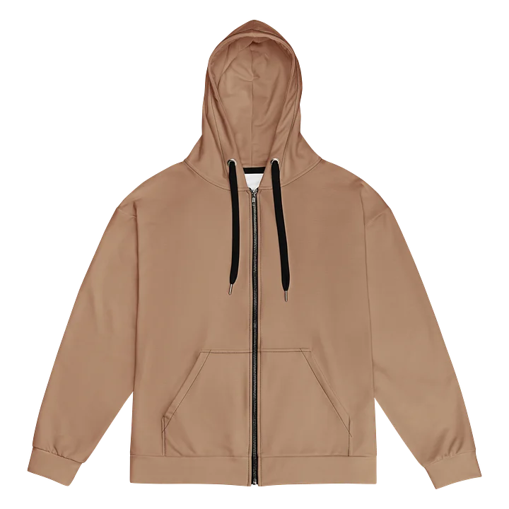 Tan Minimal All-Over Print Zip Hoodie product image (1)