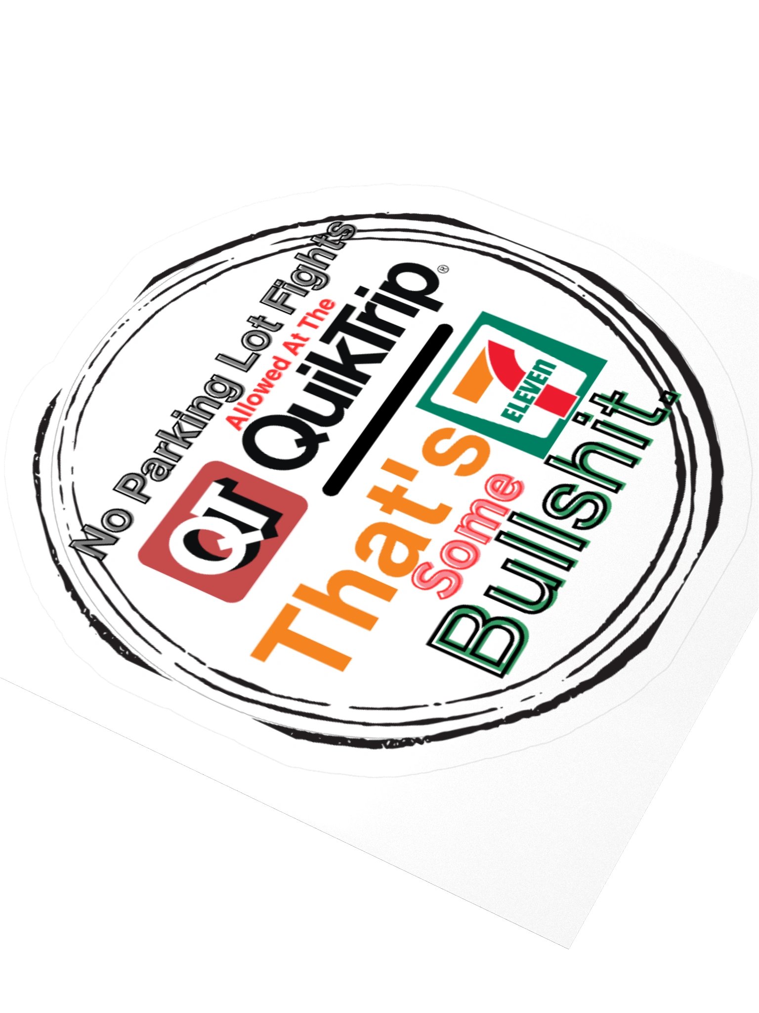 No Parking Lot Fights at The Gas Station Circle Sticker product image (3)