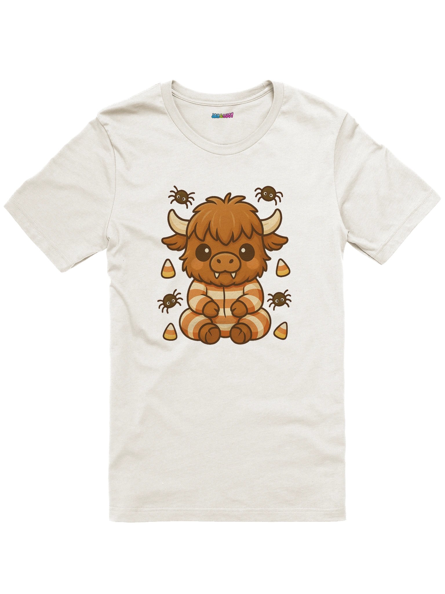 Cute Halloween Highland Cow Shirt – Candy Corn Cow Bella+ Canvas Tee product image (1)