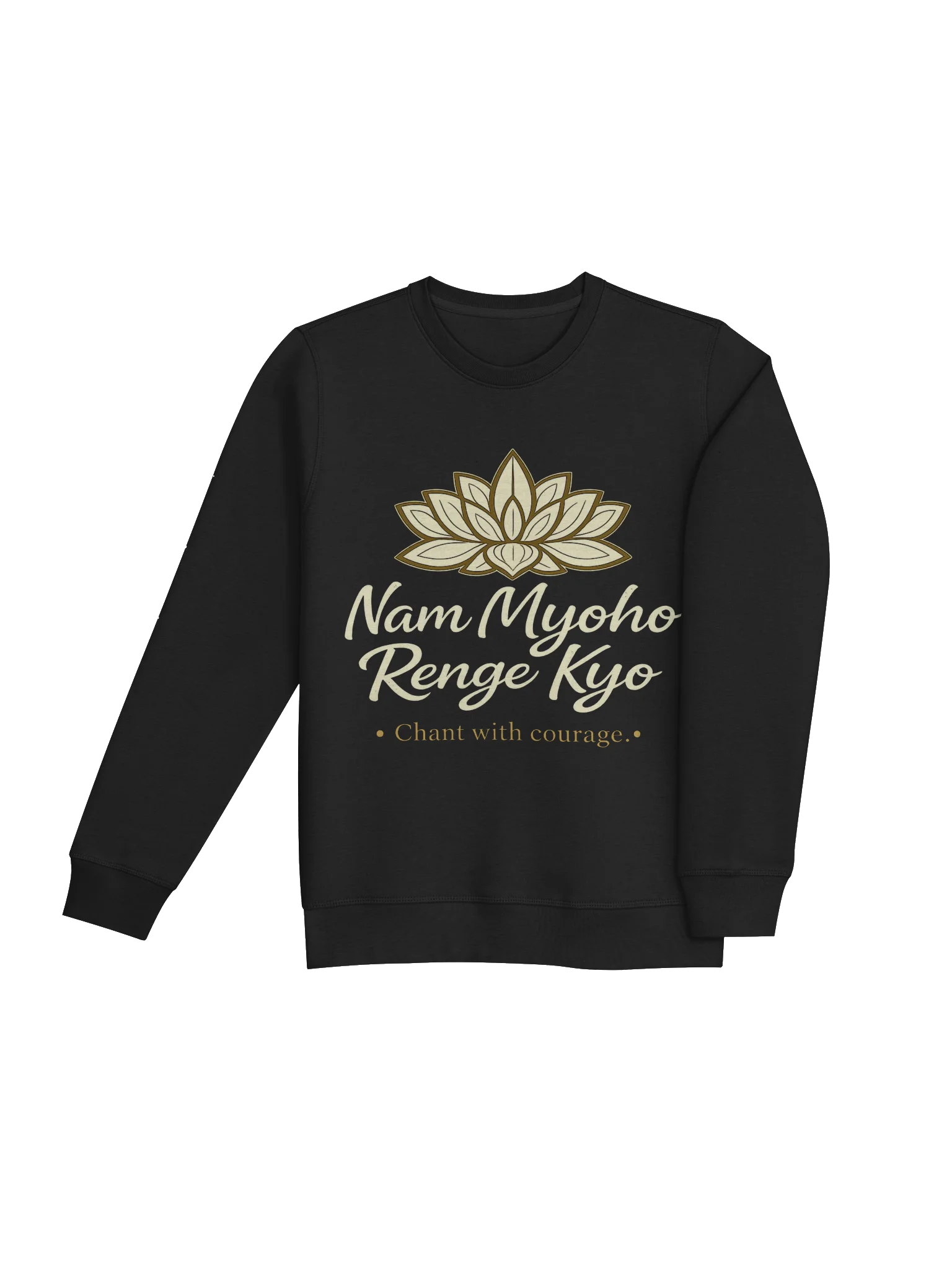 Gold Lotus Chant Sweatshirt — Nam Myoho Renge Kyo product image (7)